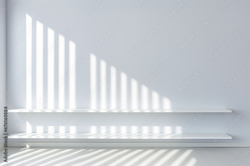 modern white wall with abstract light lines in the window modern white wall with abstract light lines in the window
