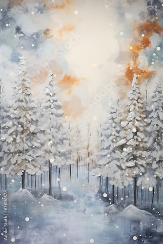 Abstract Oil Painting Winter Wonderland Wall Art Oil Painting © michael