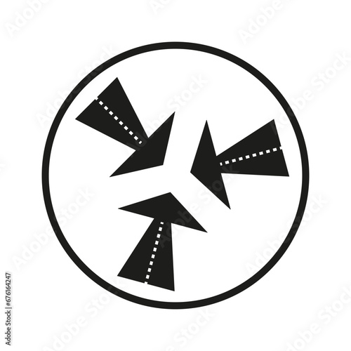 Merge directions icon. Vector illustration. EPS 10.