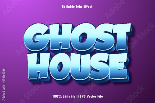 Ghost House Editable Text Effect 3d Emboss Gradient Style