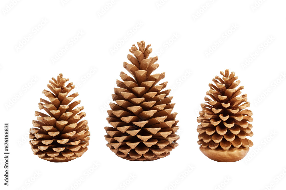 Cones and Christmas tree isolated on white background PNG Cones and Christmas tree isolated on white background PNG