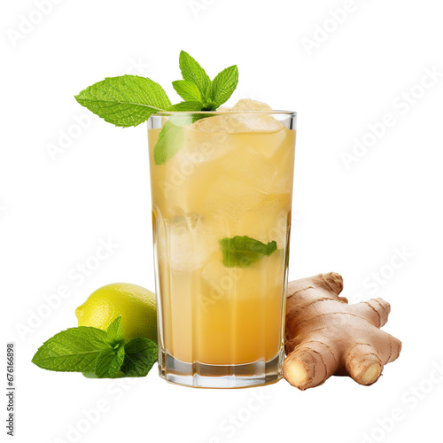 Ginger Cider on a white background isolated PNG photo