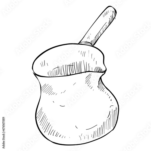 cezve turkish coffee pot handdrawn illustration