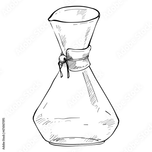 coffee dripper handdrawn illustration