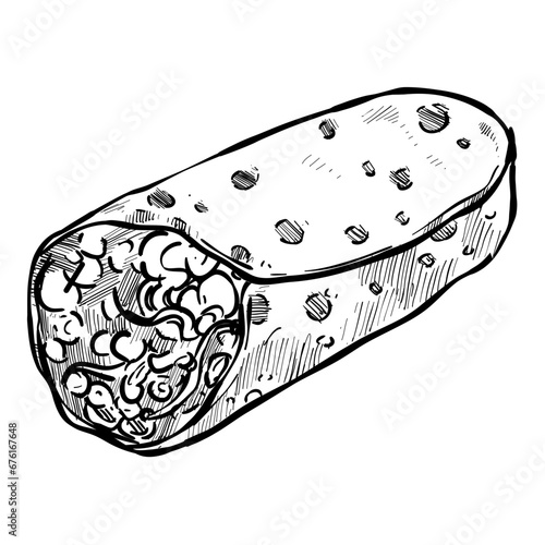burrito mexican food handdrawn illustration
