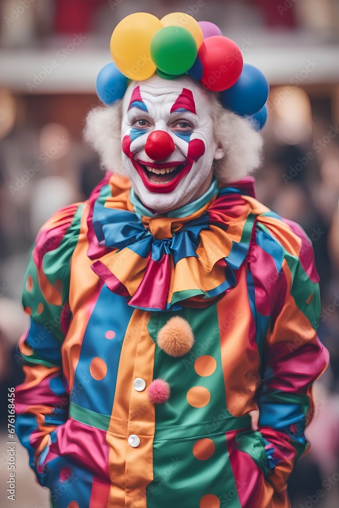 Naklejka premium clown with balloons