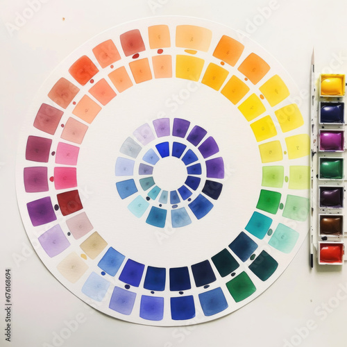 Watercolour paint stashes     Color wheel