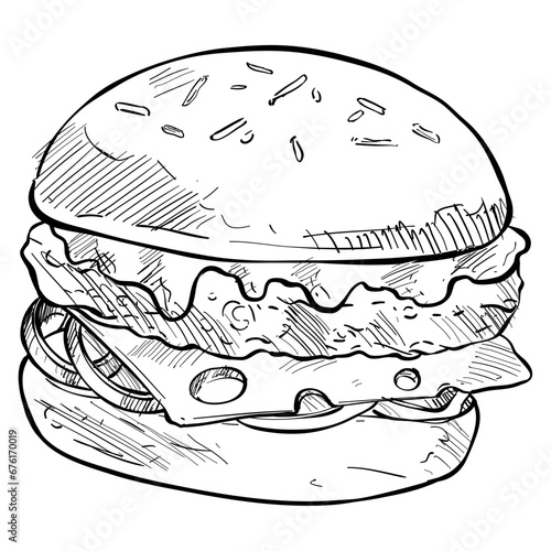 hamburger handdrawn illustration