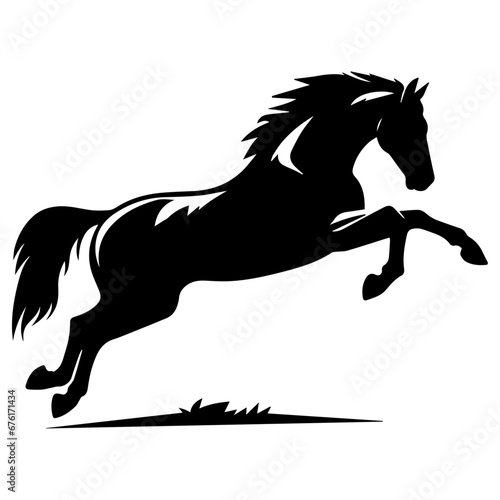 Horse Run Vector silhouette illustration black color  A Horse Running vector
