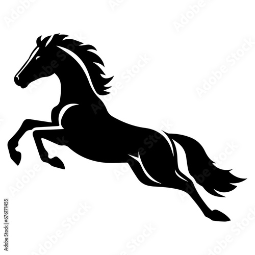 Horse Run Vector silhouette illustration black color  A Horse Running vector