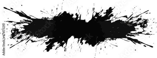 artistic texture of ink brush strokes, Isolated ink splashes and drops. Different handdrawn spray design, grunge splash photo