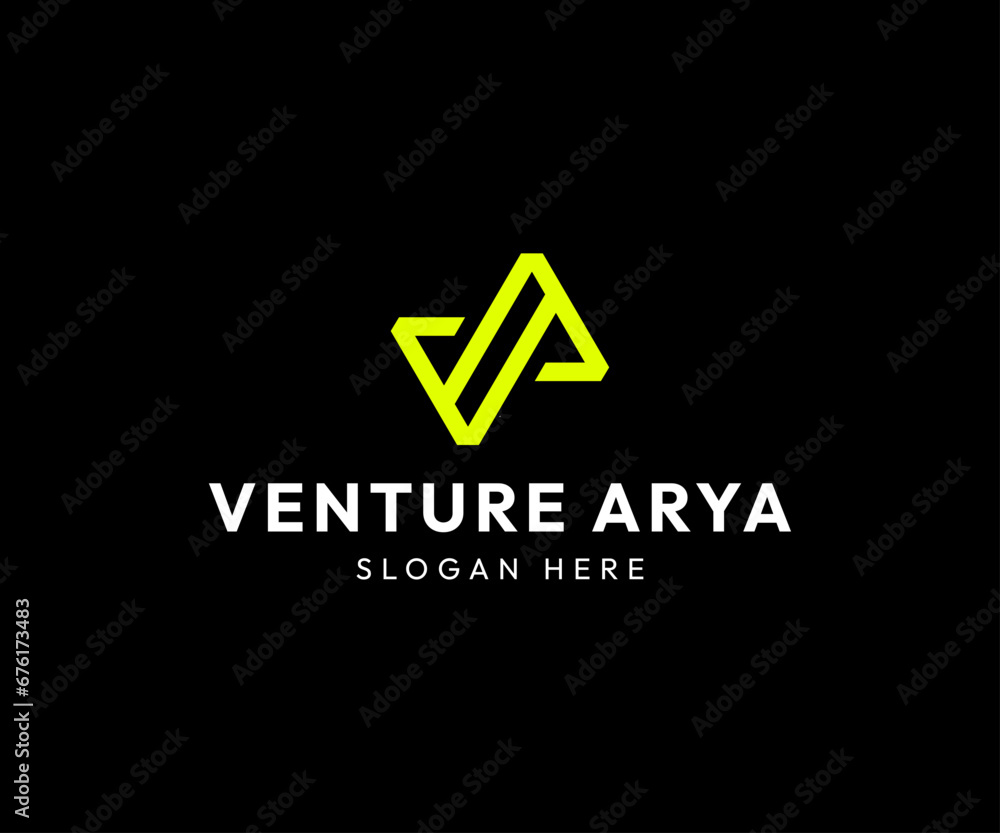Letter V A line logo design. Linear creative minimal monochrome monogram symbol Letter V A line logo design. Linear creative minimal monochrome monogram symbol