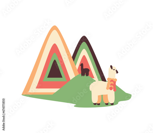 peru llama landscape