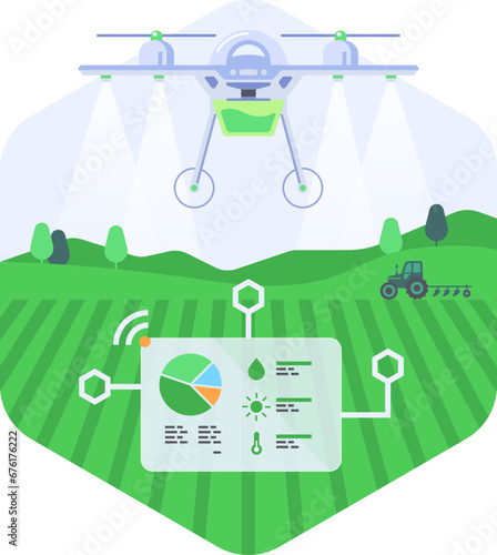 Agriculture Drones Technology illustration