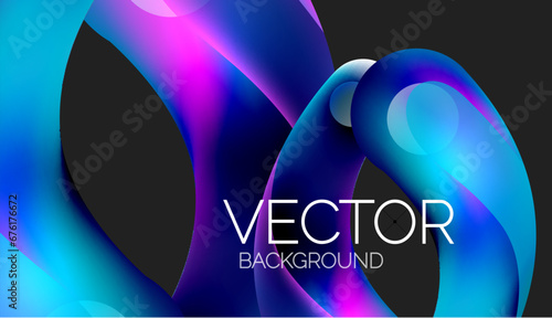Beautiful flowing round shapes and circles abstract background. Liquid color bubble composition