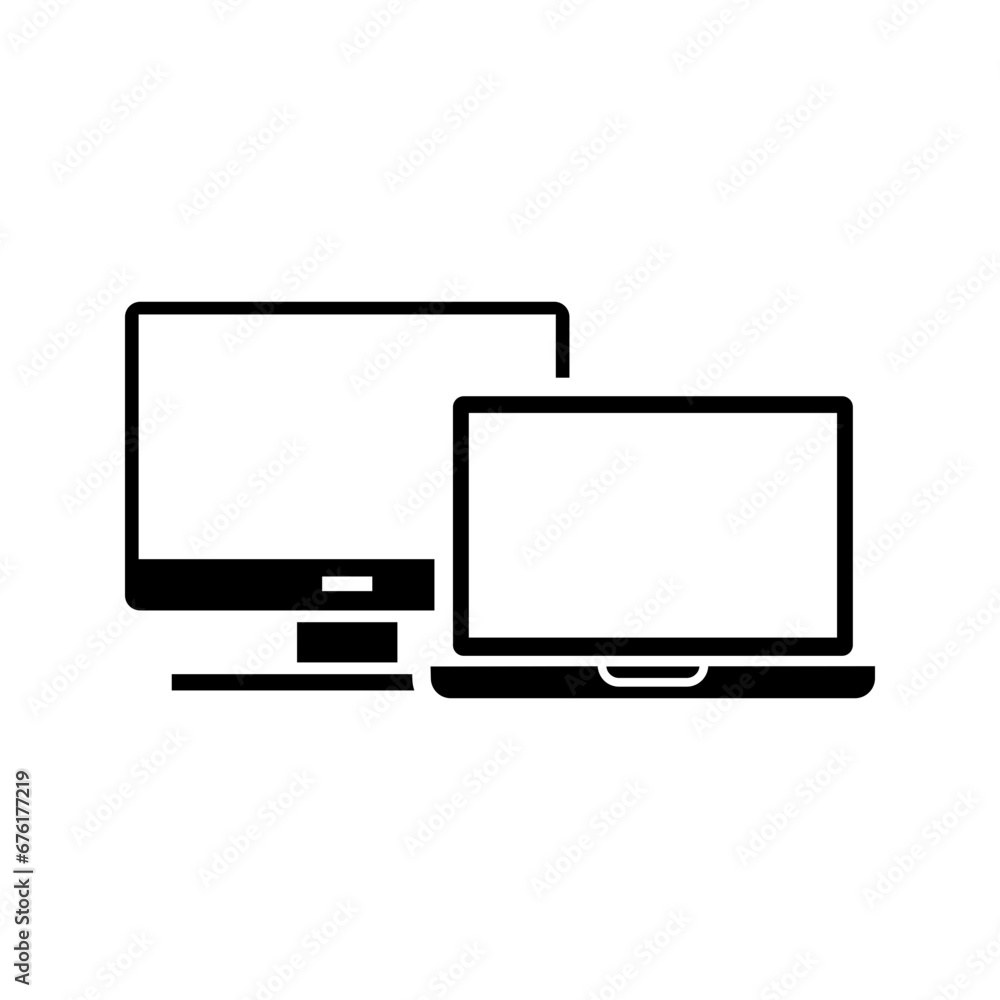 computer screen with laptop icon vector computer screen with laptop icon vector