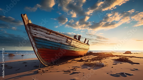 Boat, sea, beach poster web page PPT background © Derby