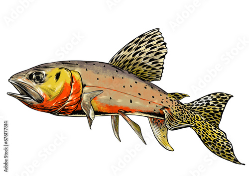 fish on a white background (ID: 676177814)