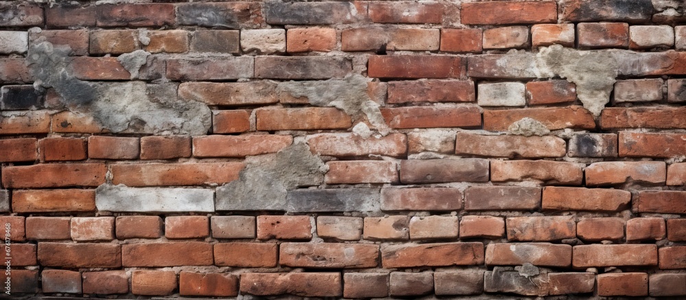 The old brick wall has a textured surface showcasing its history and adding character to the background The old brick wall has a textured surface showcasing its history and adding character to the background