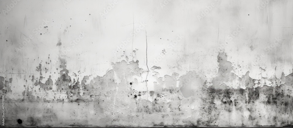 Fototapeta premium The retro black grunge pattern on the white abstract wall created a unique texture providing a captivating background that blended the elements of old architecture and urban concrete stone