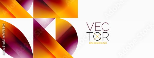 Serene gradient template. Circles and triangles mingle in minimalist perfection. Gentle fusion of forms and hues creates balanced yet captivating backdrop, embodying modern sophistication