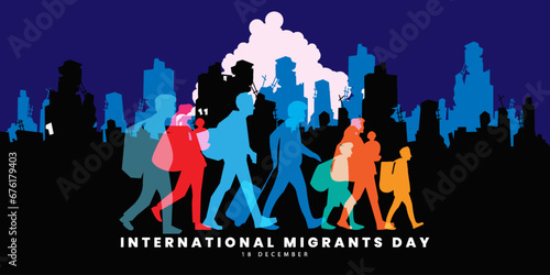 International Migrants Day, migration concept illustration, vector illustration photo
