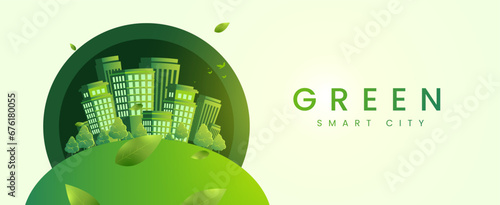 Green Smart City, go green campaign banner vector