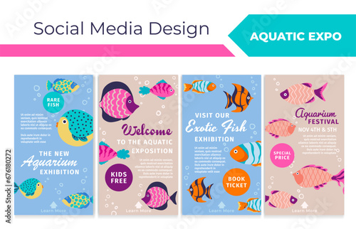 Social media stories for aquatic exhibition promo