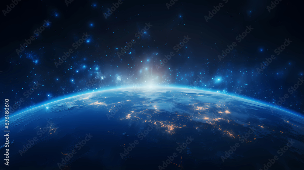 Obraz premium Space Earth poster web page PPT background