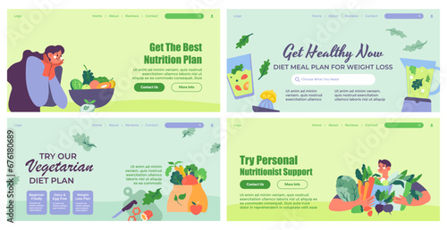 Web banner set for nutritionist service promo