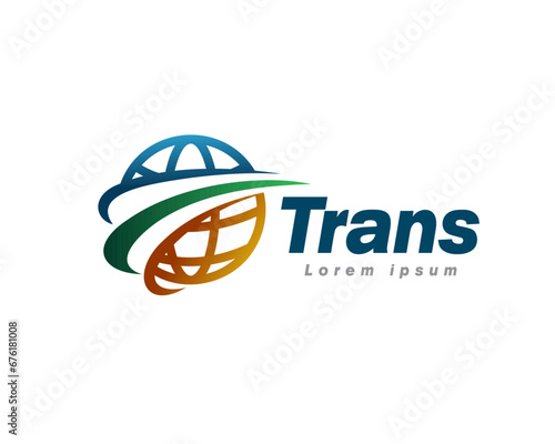 world globe trans media logo icon symbol design template illustration inspiration