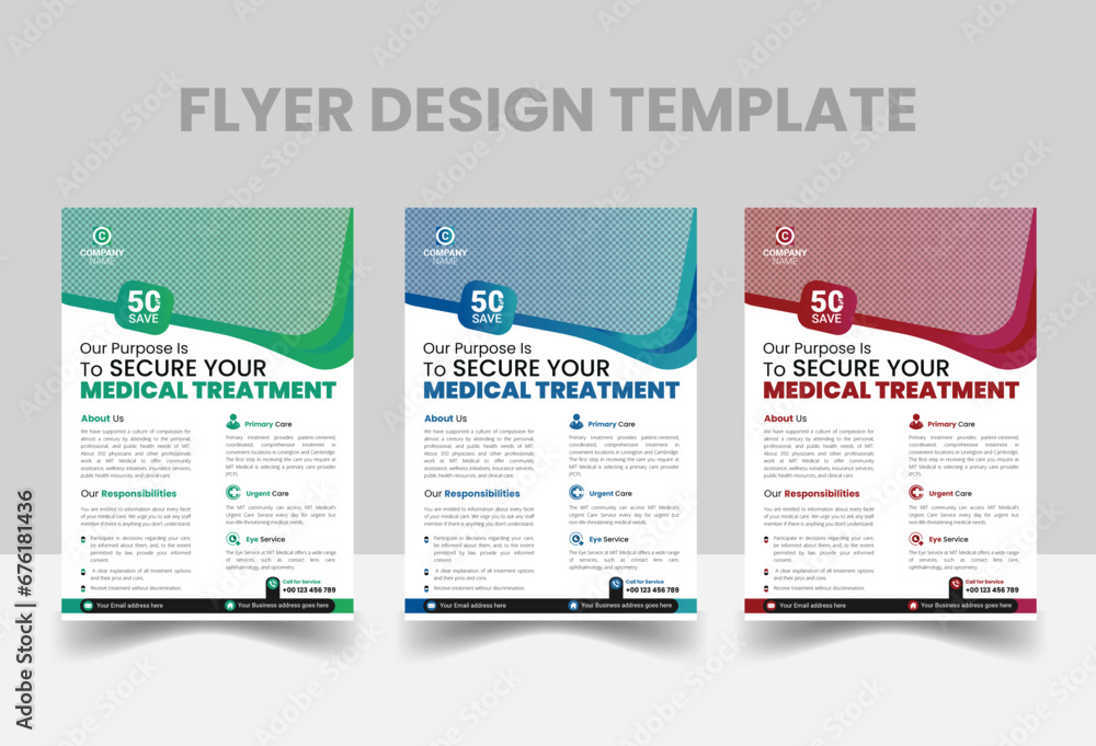 Obraz premium Medical Clinic Modern Flyer Design Template Creative Medical A4 Vector Flier Design, 