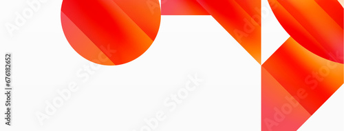 Serene gradient template. Circles and triangles mingle in minimalist perfection. Gentle fusion of forms and hues creates balanced yet captivating backdrop, embodying modern sophistication