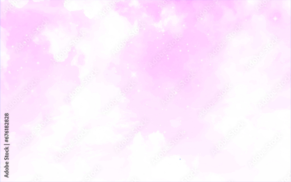 Pink sky and white cloud detail. Sugar cotton pink clouds for design. Summer heaven with colorful clearing sky