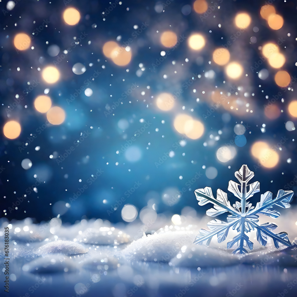 christmas snowflake bokeh ai generated background christmas snowflake bokeh ai generated background