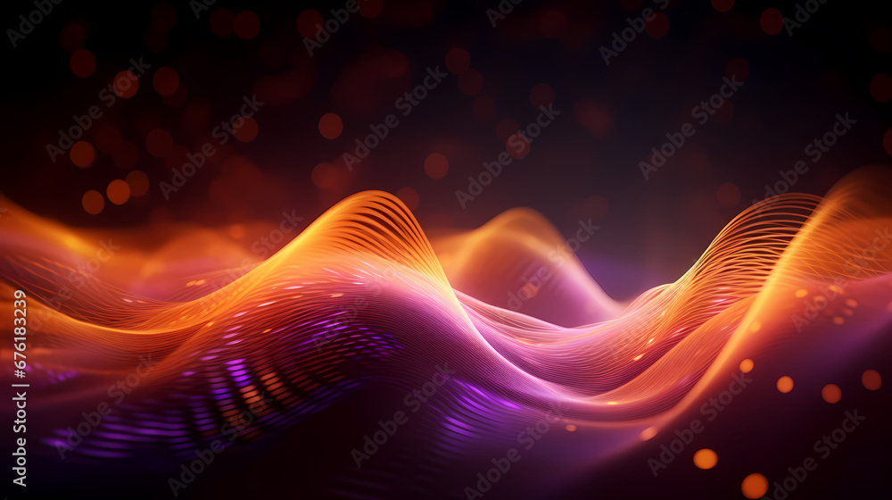 Obraz premium Digital abstract digital wave particles poster web page PPT background