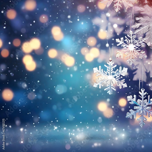 christmas snowflake bokeh ai generated background © xavier