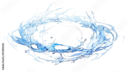 躍動感のある水のアニメ風イラスト背景