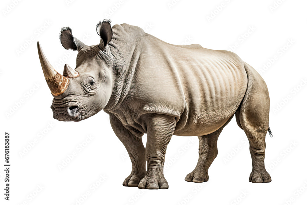 Fototapeta premium Rhinoceros isolated on white with clipping path