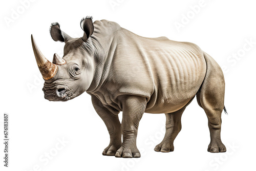 Rhinoceros isolated on white with clipping path