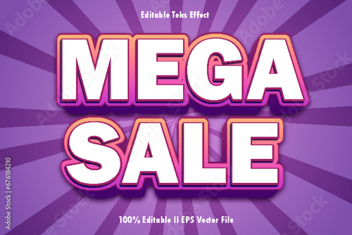 Mega Sale Editable Text Effect 3d Emboss Gradient Style