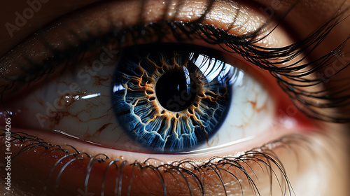 Human eye close-up detail  - Macro shot of eye - beutifull eyes - Female eyes - women eyes - Ai
 photo