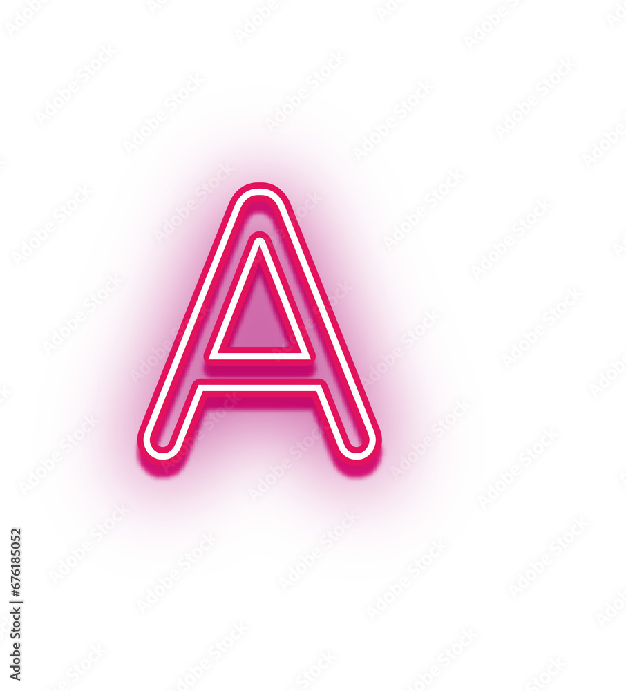 PINK neon light effect uppercase alphabet A PINK neon light effect uppercase alphabet A