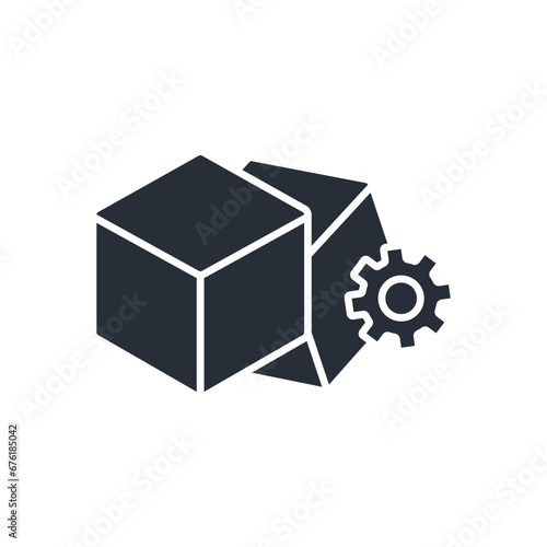 logistics management icon. vector.Editable stroke.linear style sign for use web design,logo.Symbol illustration.