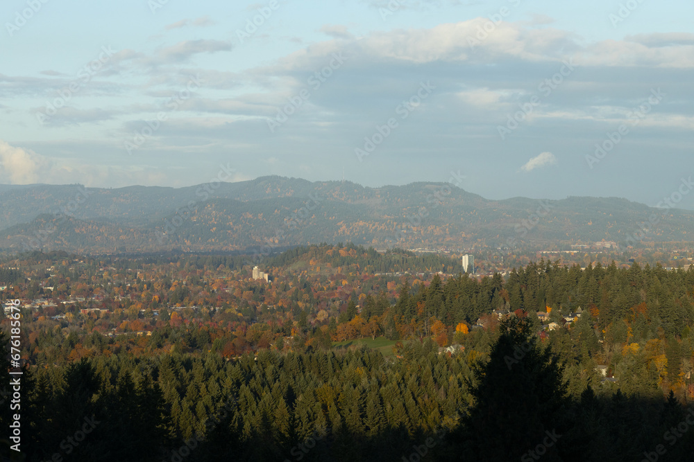 View of Eugene, Oregon in fall.