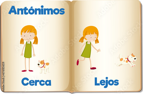 Spanish Language Education: Near and Far Picture Card
