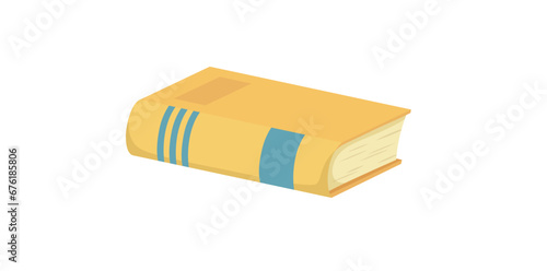 Vector Illustration Of Hardcover Book With Place For Text. 