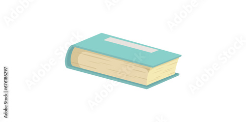 Hardcover Book Single Flat Color Icon, Isolated School Book Vector.