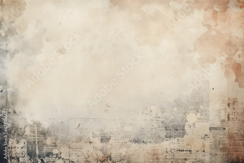 OLD NEWSPAPER BACKGROUND, GRUNGE PAPER TEXTURE, SPACE FOR TEXT. generative AI.