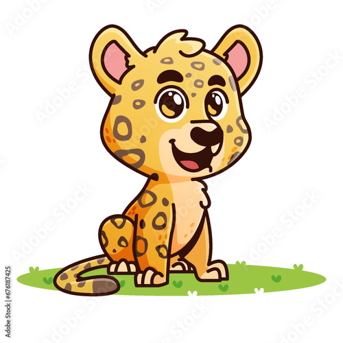cute jaguar cartoon, animal alphabet cute cartoon